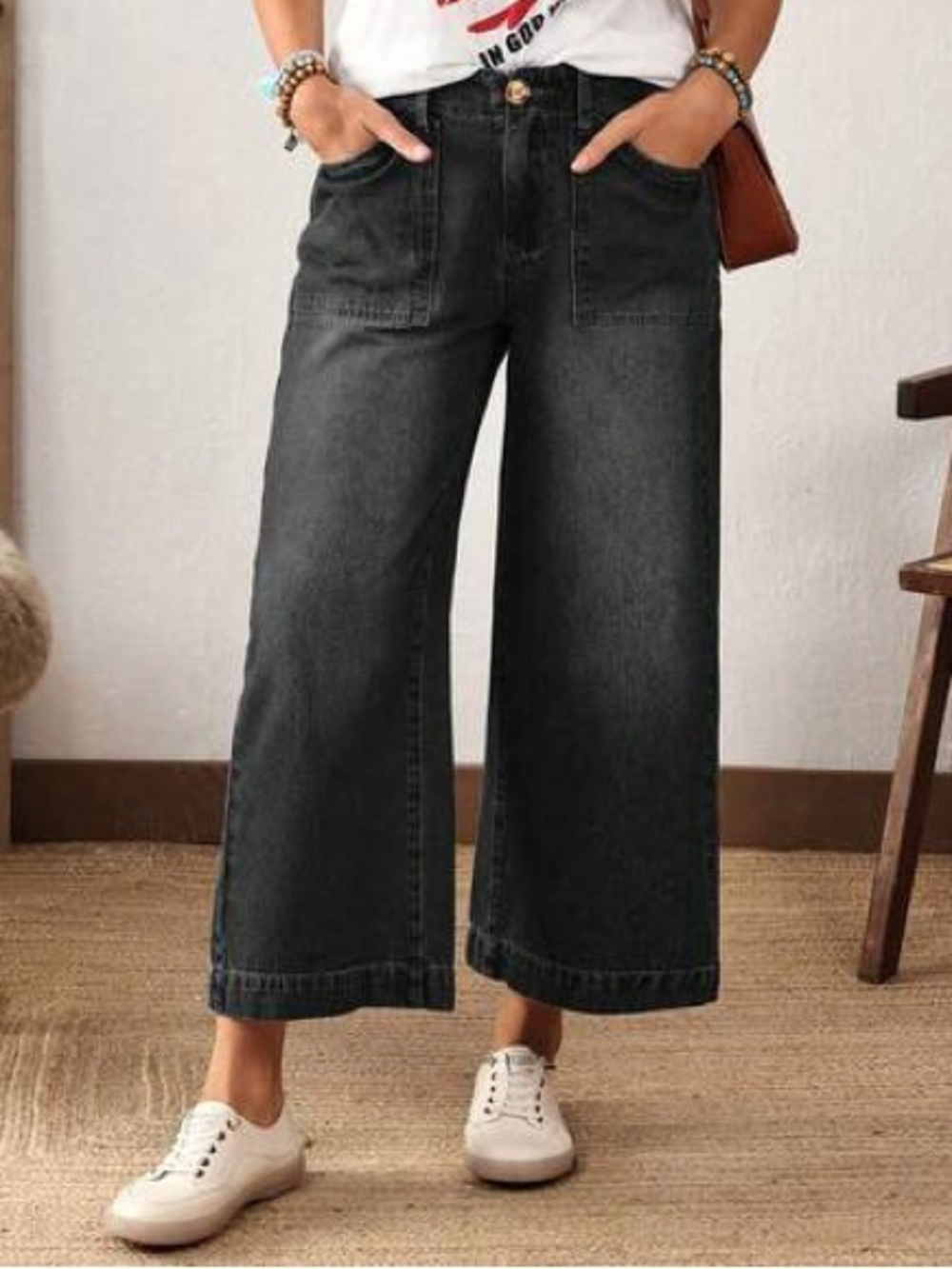 EMERY ROSE High Rise Wide Leg Crop